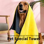 4 Pack Multi-Size Microfiber Pet Bath Towels, Thick Quick Dry Absorbent Towels for Dogs & Cats