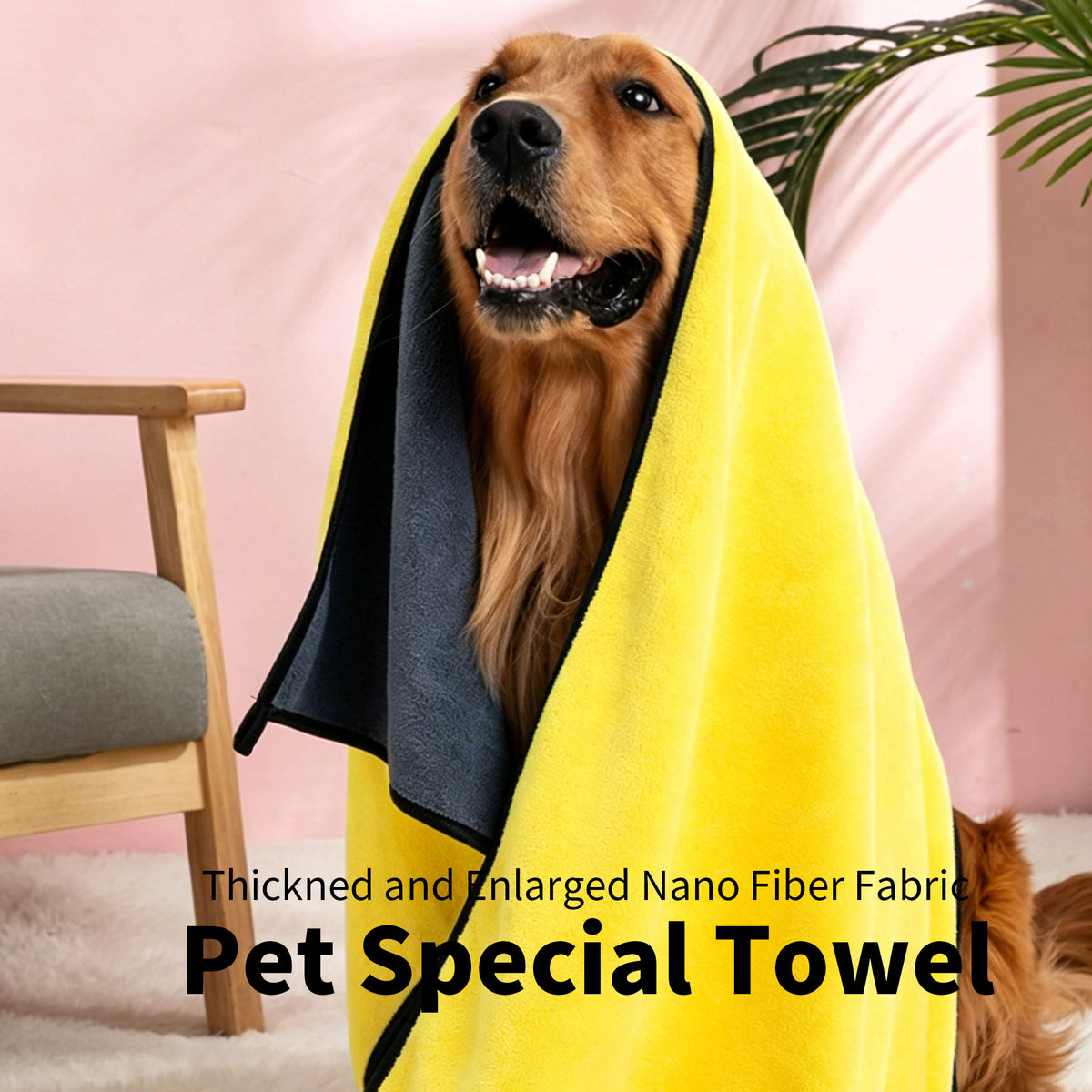4 Pack Multi-Size Microfiber Pet Bath Towels, Thick Quick Dry Absorbent Towels for Dogs & Cats