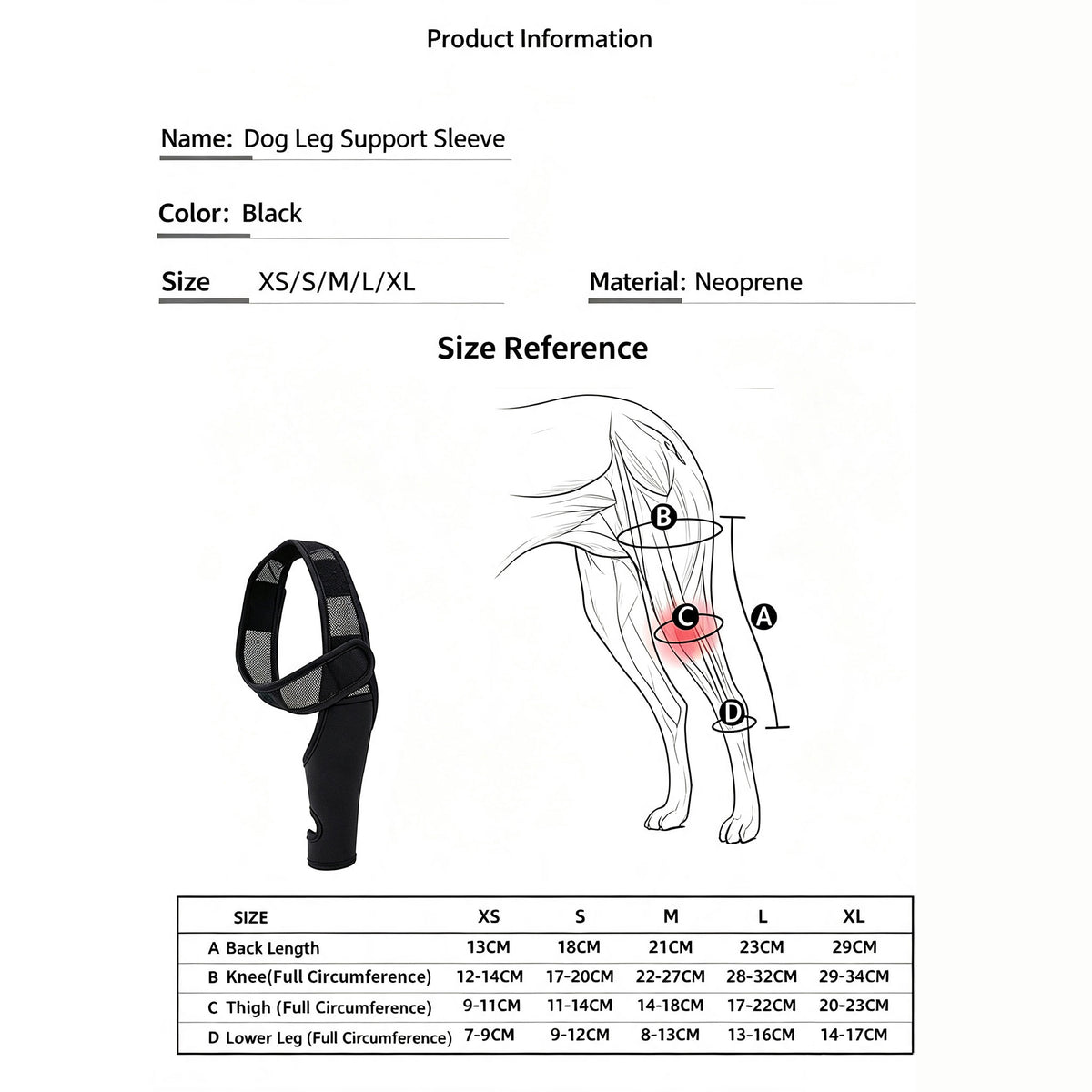 Adjustable Dog Leg Joint Knee Brace, Neoprene Canine Leg Support Sleeve for Injury Recovery, Post Surgery Protection & Arthritis Relief, Fits All Four Legs