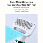 2‑in‑1 Pet Hair Dryer Brush, 300W Low‑Noise Hot Air Grooming Comb, 3 Speed Adjustable, Detangling & Drying Brush for Dogs & Cats, 110‑230V Multi‑Plug
