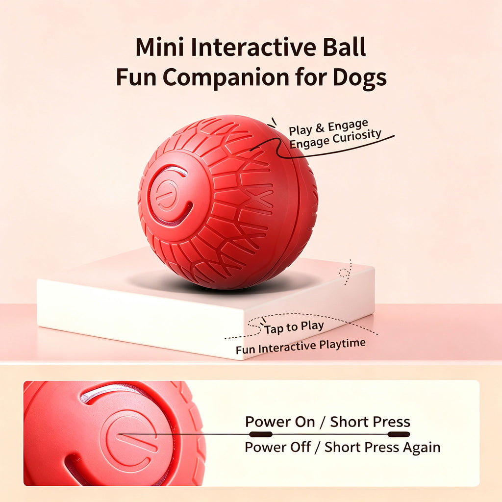 Interactive Automatic Rolling Dog Toy, USB‑C Rechargeable Moving Pet Ball for Small & Medium Dogs, Enrichment Play Toy for Indoor Outdoor Use