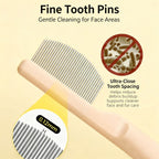 Pet Fine Tooth Face Comb, Gentle Grooming Comb for Cats & Small Dogs, for Tear Marks, Chin & Paw Area Grooming