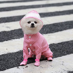 Full Coverage Dog Raincoat with Built-in Rain Boots, 360° Clear Visor, Detachable Tail Cover, Easy Snap Button Closure for Small Medium Dogs