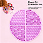 Silicone Slow Feeder Mat for Dogs & Cats, 61 Suction Cups Anti‑Slip Puzzle Feeding Mat, Dual‑Height Ridge Design for Wet & Dry Food