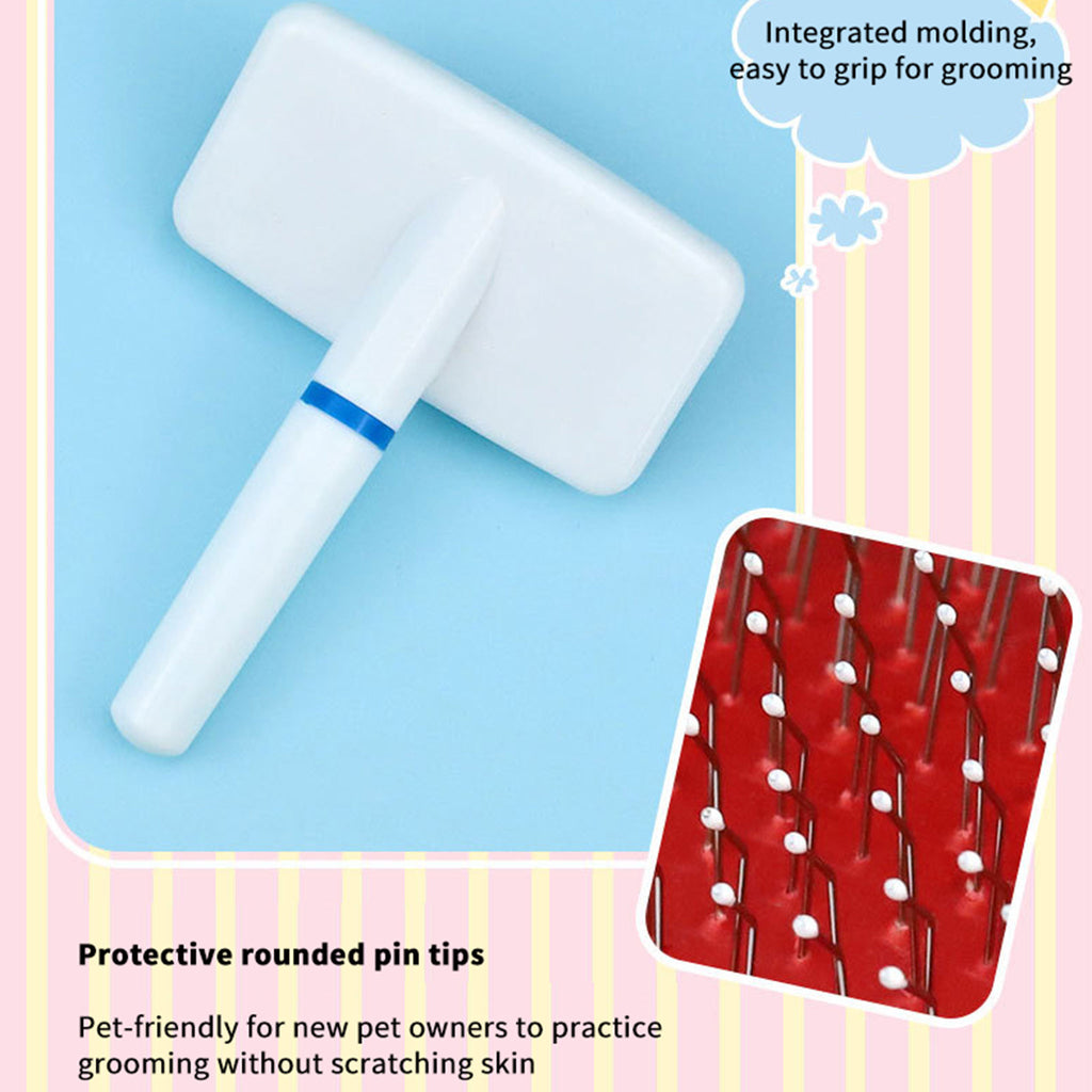 V‑Shaped Steel Pin Pet Grooming Comb, Gentle Loose Hair Remover, Daily Grooming Brush for Cats & Small Dogs