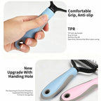 Double‑Sided Pet Dematting Comb for Dogs & Cats, Detangler Tool for Matted Tangled Fur, Summer Grooming & Thinning Brush
