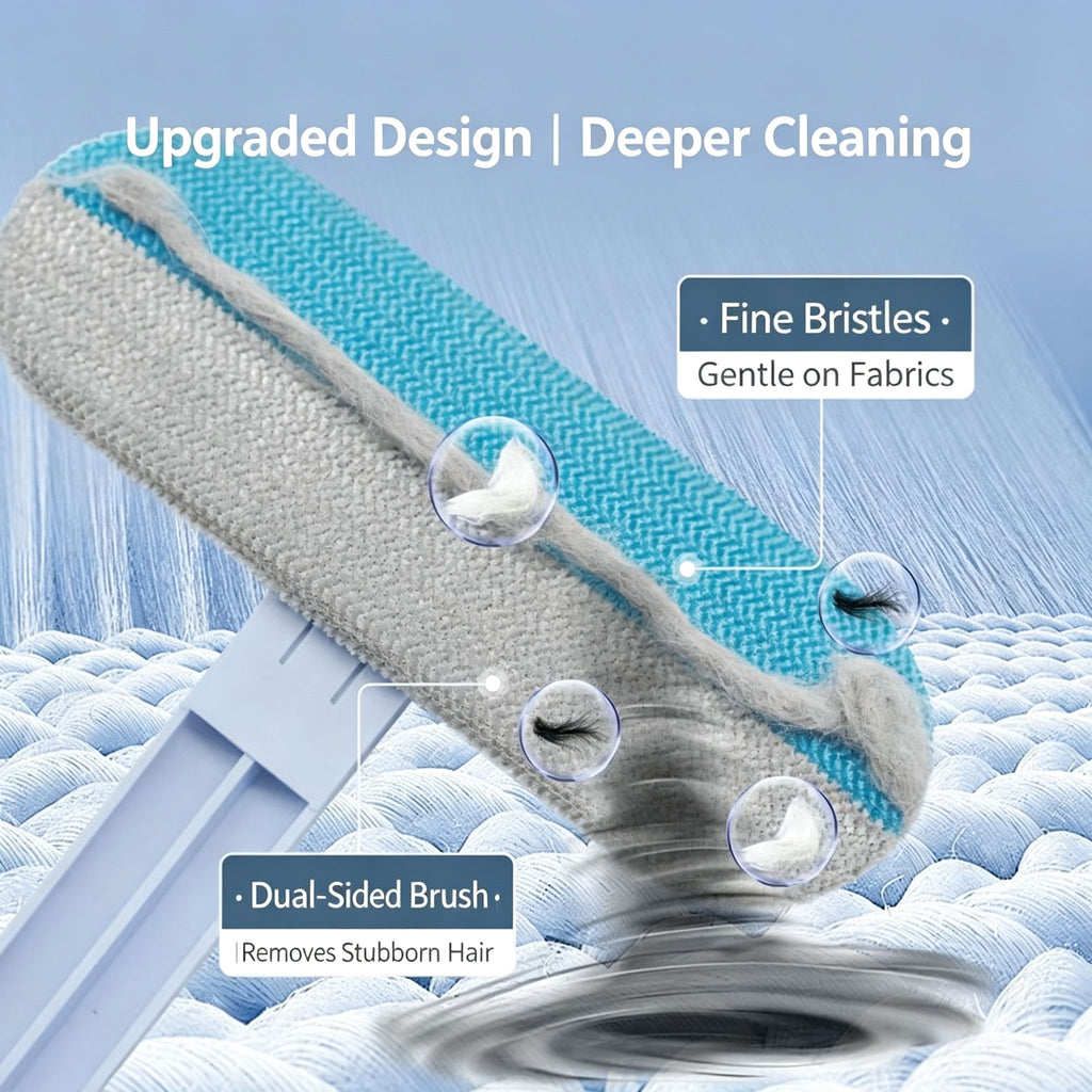 Long Handle Pet Hair Remover Brush – Reusable Lint Remover for Couch, Bed, Carpet & Clothing