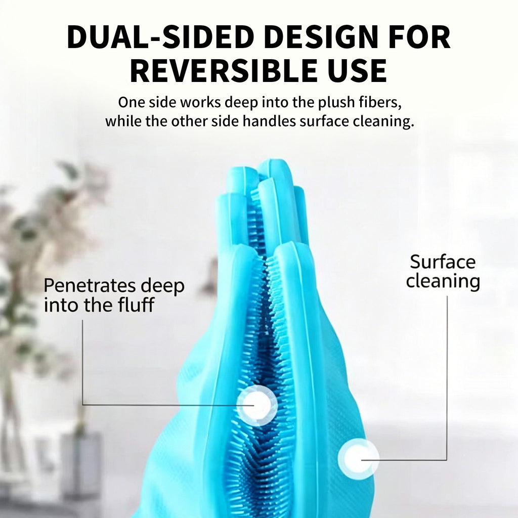Thickened Silicone Pet Grooming Gloves, Up to 3000 Soft Massage Bristles, Dog Cat Bathing Brush Glove, Splash‑Resistant Deshedding Glove for Long & Short Haired Pets