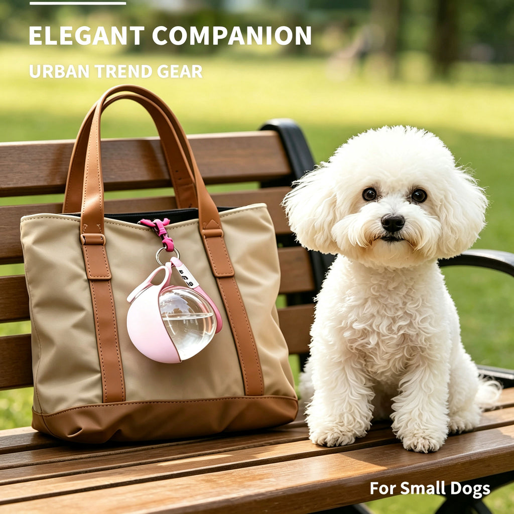 Portable Pet Water Bottle, Spherical Travel Dog Water Cup with Lanyard, Leak‑Proof Outdoor Drinking Dispenser for Walking Hiking Trips for Small Medium Dogs
