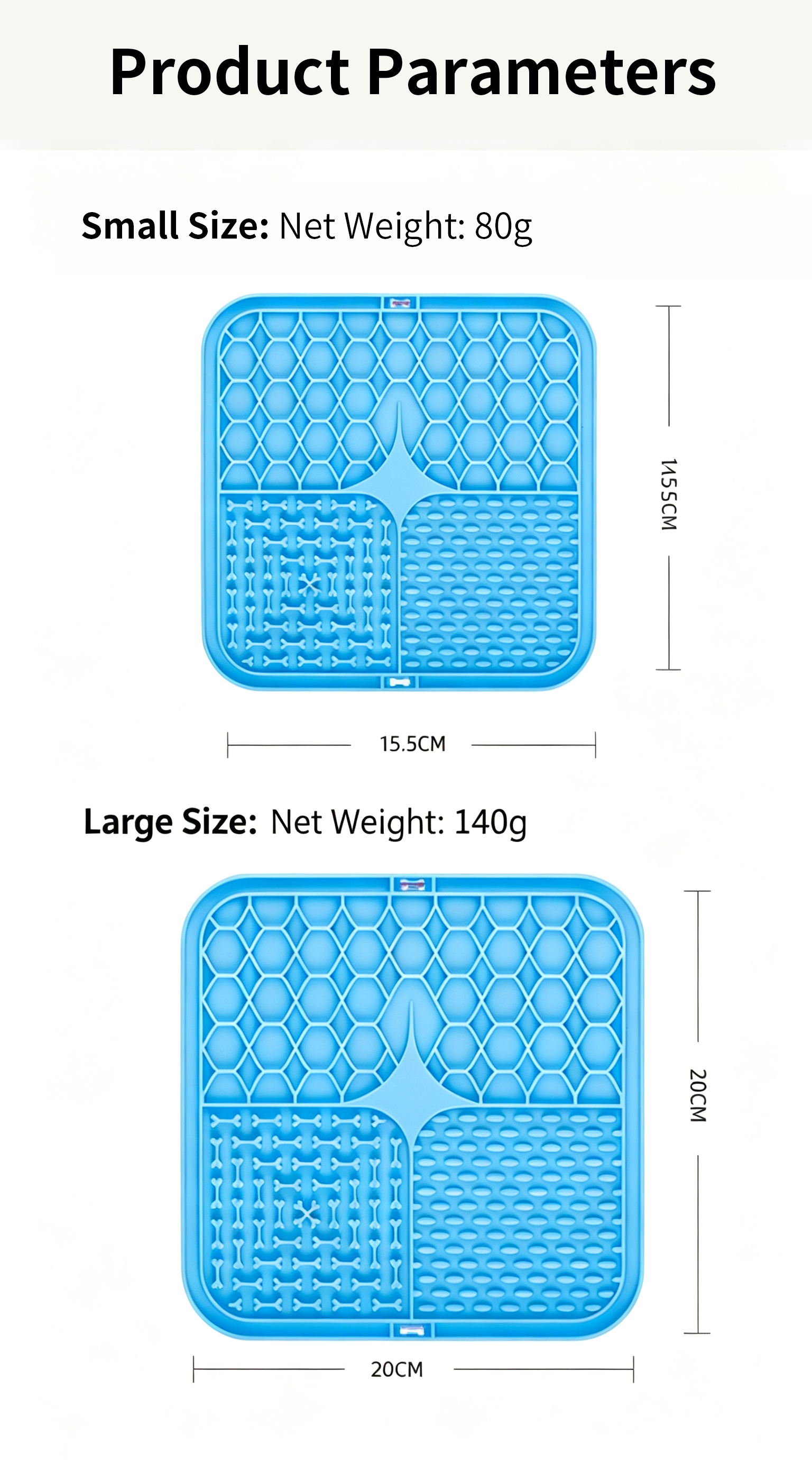 4 Grid Basic Square Silicone Pet Lick Mat Strong Suction Slow Feeder Pad for Dogs Cats