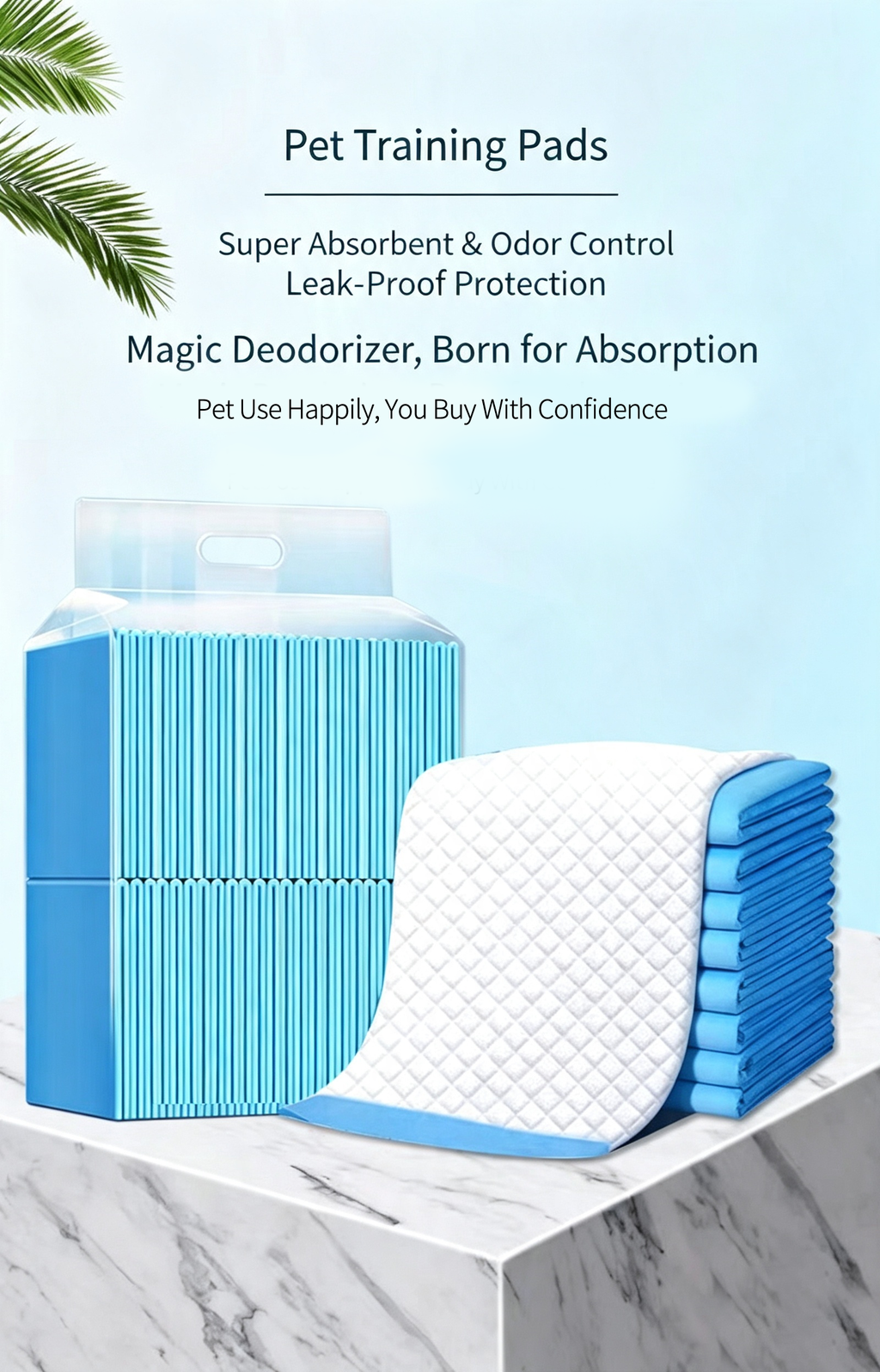 Disposable Pet Training Pads, Absorbent Puppy Pee Pads for Dogs & Cats, Leak-Proof Pet Underpads