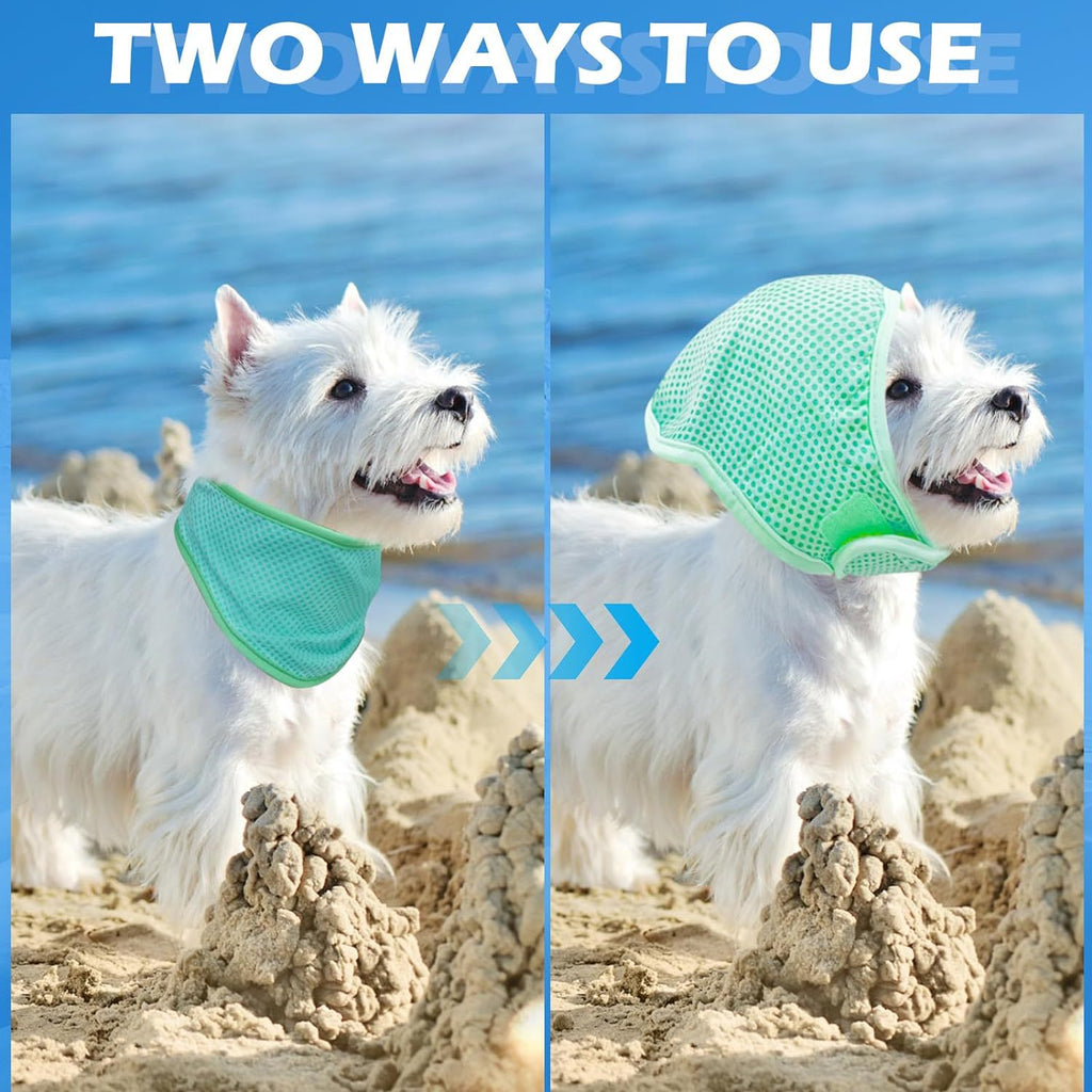 Adjustable Pet Cooling Neck Scarf, Reusable Evaporative Cool Wrap for Dogs & Cats, Velcro Fastener, Multi‑Purpose Neck or Head Wear, S/M/L Sizes