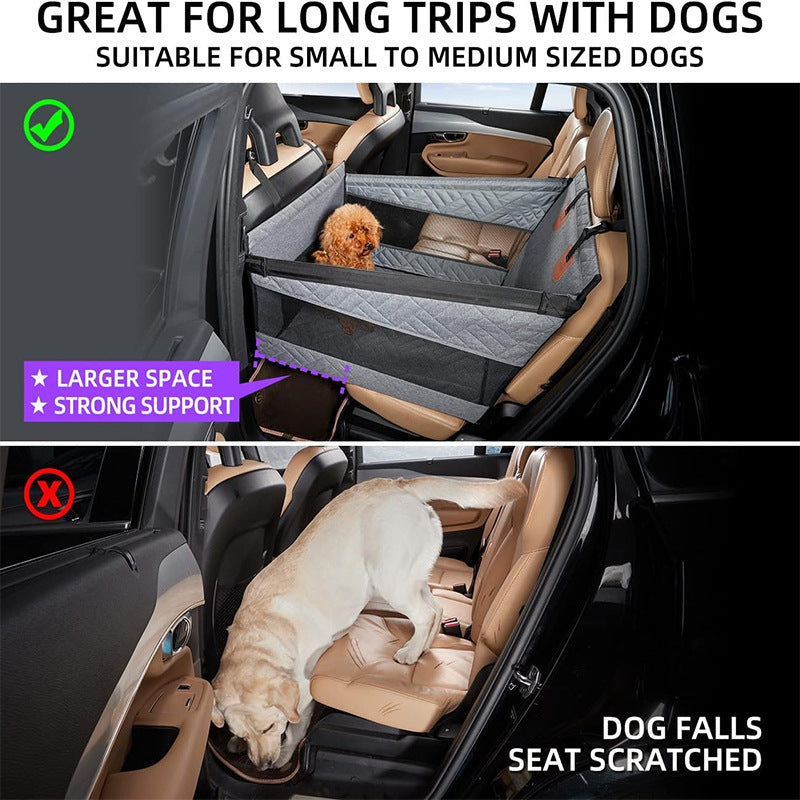Dog Car Single Seat Booster Seat, Waterproof Pet Car Seat Cover for Dogs & Cats, Anti‑Scratch Non‑Slip for Car SUV Truck 