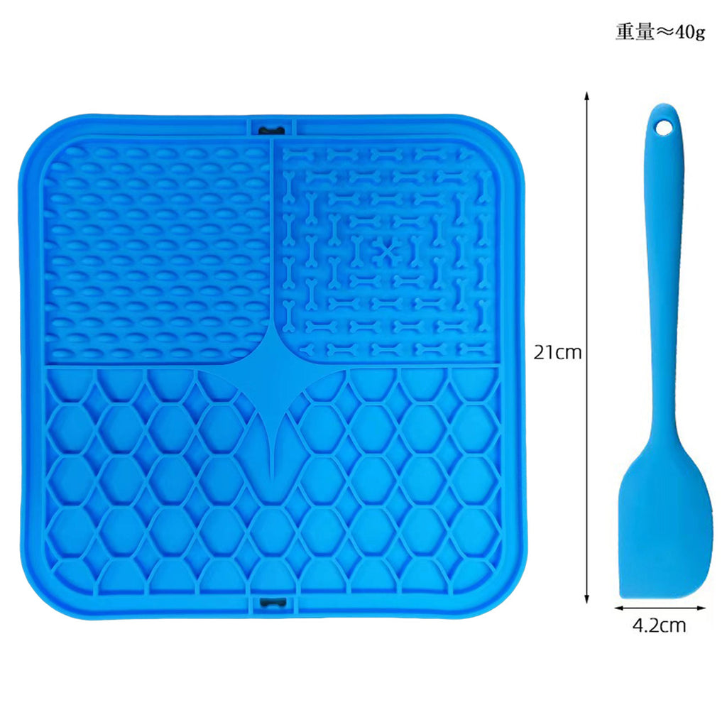 4 Grid Basic Square Silicone Pet Lick Mat Strong Suction Slow Feeder Pad for Dogs Cats