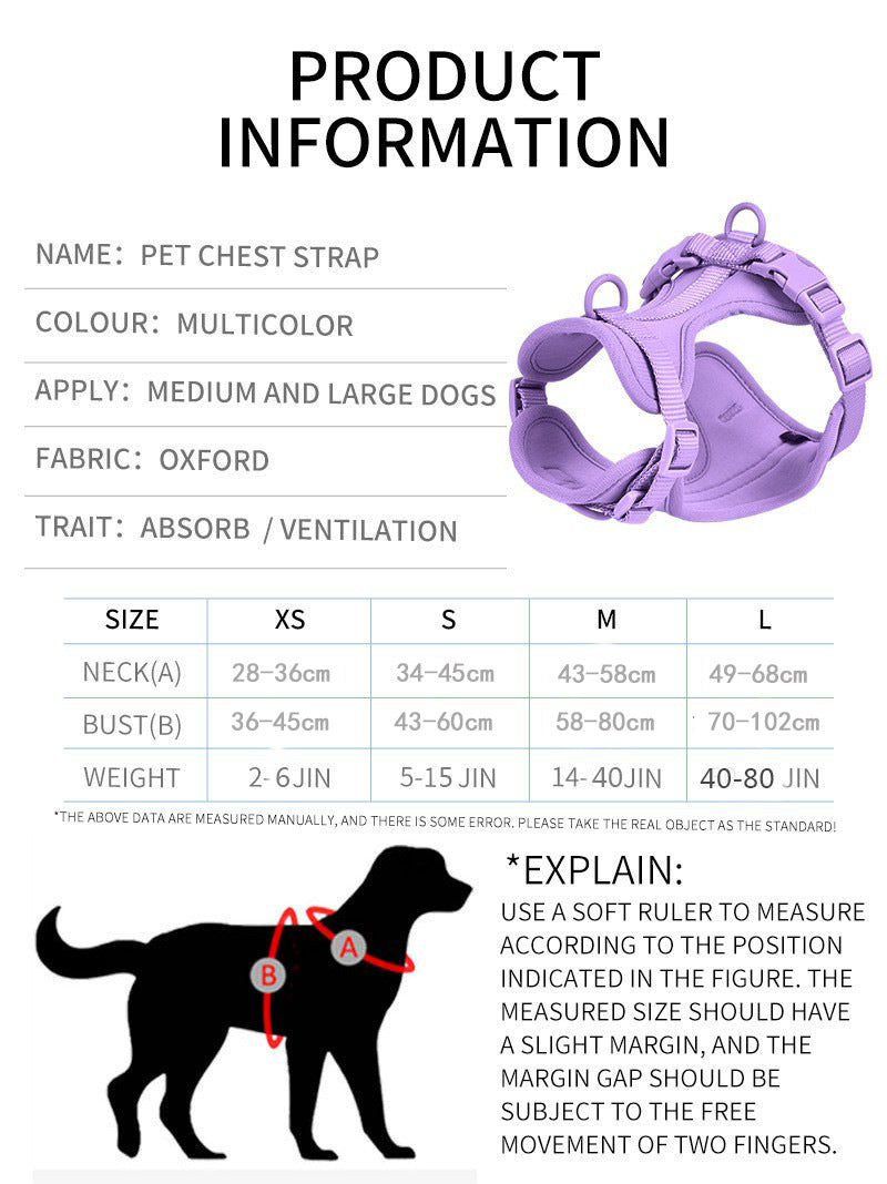 Anti-Escape Anti-Pull Dog Harness 4-Piece Set, Adjustable Breathable Pet Walking Kit with Collar, Leash & Poop Bag Dispenser, 15 Colors Available