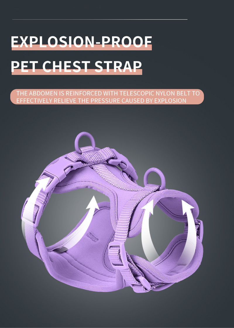 Anti-Escape Anti-Pull Dog Harness 4-Piece Set, Adjustable Breathable Pet Walking Kit with Collar, Leash & Poop Bag Dispenser, 15 Colors Available