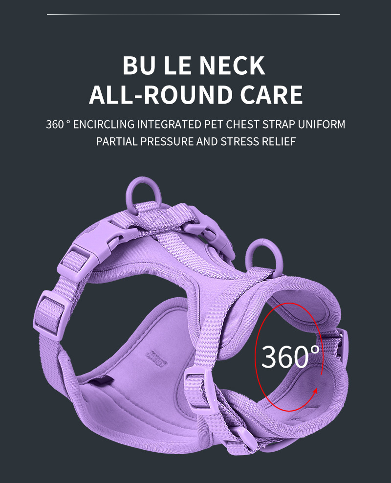 Anti-Escape Anti-Pull Dog Harness 4-Piece Set, Adjustable Breathable Pet Walking Kit with Collar, Leash & Poop Bag Dispenser, 15 Colors Available