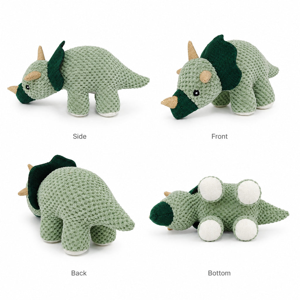 Green Dinosaur Plush Pet Toy, Soft Interactive Chew Toy for Dogs and Cats, Lightweight Cuddle & Fetch Play Toy