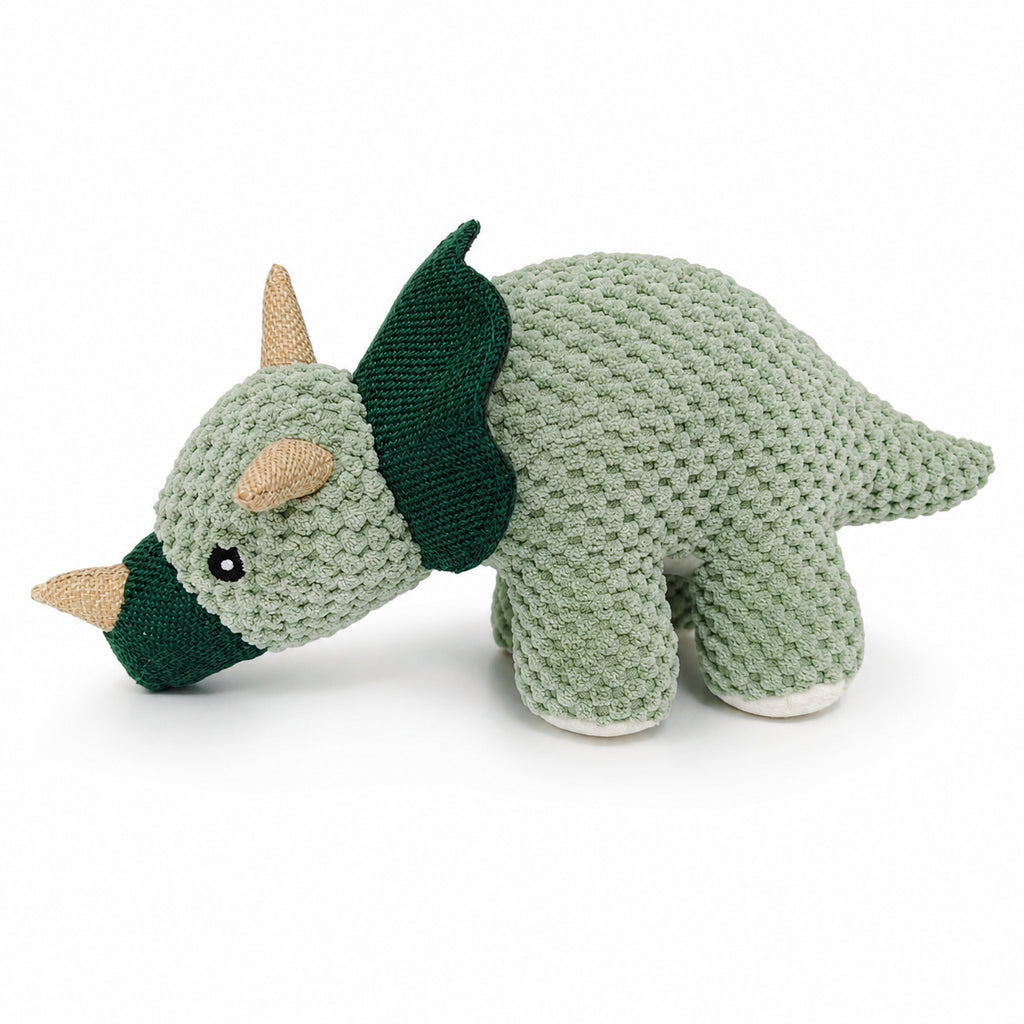 Green Dinosaur Plush Pet Toy, Soft Interactive Chew Toy for Dogs and Cats, Lightweight Cuddle & Fetch Play Toy