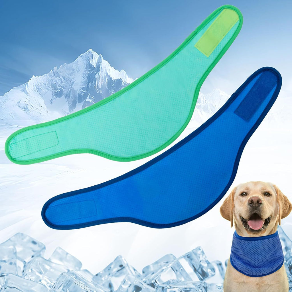 Adjustable Pet Cooling Neck Scarf, Reusable Evaporative Cool Wrap for Dogs & Cats, Velcro Fastener, Multi‑Purpose Neck or Head Wear, S/M/L Sizes