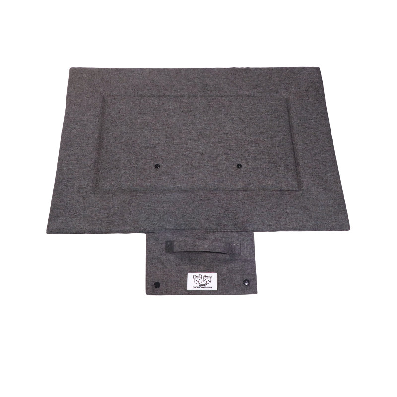 Portable Foldable Outdoor Pet Travel Mat, Reversible Scratch & Wear‑Resistant Water‑Repellent Sleeping Pad for Dogs & Cats, With Carry Handle, Denim Blue & Dark Grey, S/M/L Sizes