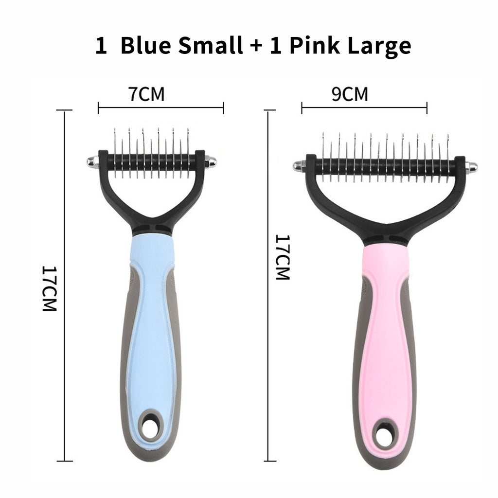 Double‑Sided Pet Dematting Comb for Dogs & Cats, Detangler Tool for Matted Tangled Fur, Summer Grooming & Thinning Brush