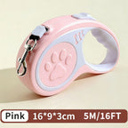 Retractable Dog Leash 16FT, U‑Shaped Anti‑Tangle Design, Heavy‑Duty Walking Leash with Alloy Hook for Small & Medium Dogs