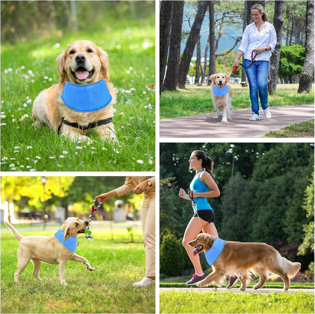 Adjustable Pet Cooling Neck Scarf, Reusable Evaporative Cool Wrap for Dogs & Cats, Velcro Fastener, Multi‑Purpose Neck or Head Wear, S/M/L Sizes