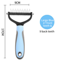 Double‑Sided Pet Dematting Comb for Dogs & Cats, Detangler Tool for Matted Tangled Fur, Summer Grooming & Thinning Brush