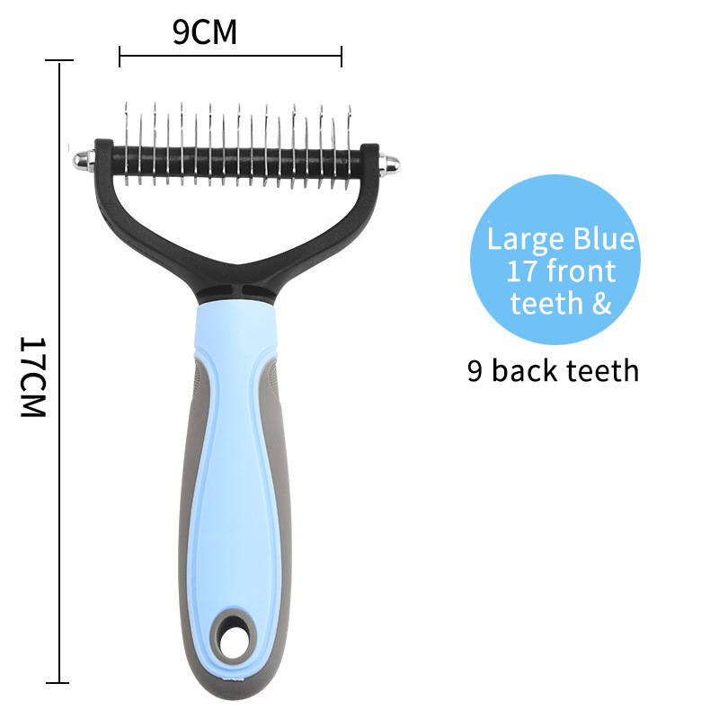Double‑Sided Pet Dematting Comb for Dogs & Cats, Detangler Tool for Matted Tangled Fur, Summer Grooming & Thinning Brush