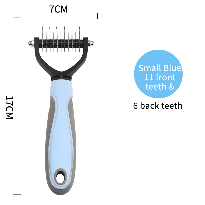 Double‑Sided Pet Dematting Comb for Dogs & Cats, Detangler Tool for Matted Tangled Fur, Summer Grooming & Thinning Brush