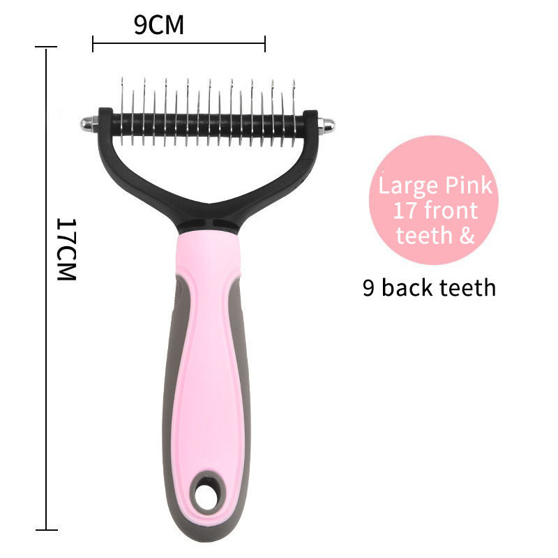 Double‑Sided Pet Dematting Comb for Dogs & Cats, Detangler Tool for Matted Tangled Fur, Summer Grooming & Thinning Brush