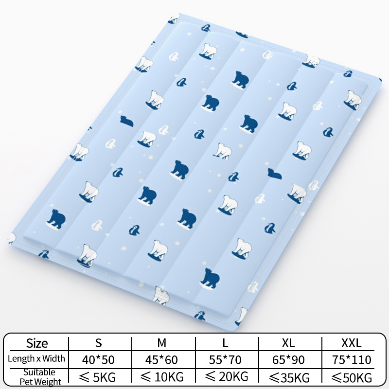 Pet Self Cooling Gel Mat, Non-Toxic Summer Cool Bed for Dogs & Cats, Waterproof Scratch Resistant 4 Sizes XS-L
