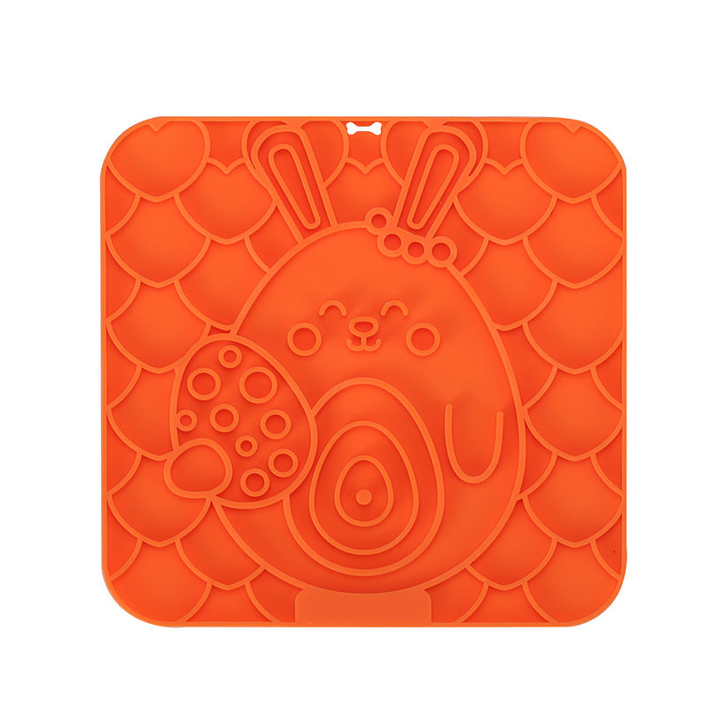 Easter Themed Square Silicone Pet Lick Mat Holiday Printed Suction Anti-Slip Slow Feeder Pad