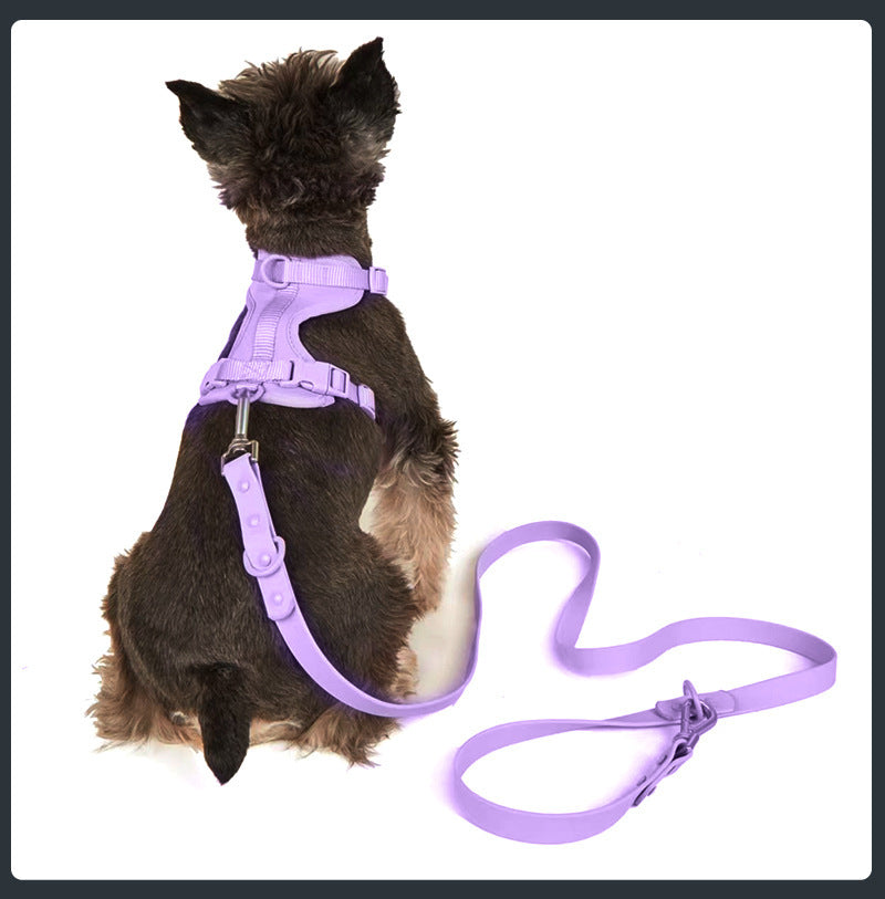 Anti-Escape Anti-Pull Dog Harness 4-Piece Set, Adjustable Breathable Pet Walking Kit with Collar, Leash & Poop Bag Dispenser, 15 Colors Available