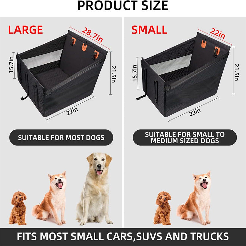 Dog Car Single Seat Booster Seat, Waterproof Pet Car Seat Cover for Dogs & Cats, Anti‑Scratch Non‑Slip for Car SUV Truck 