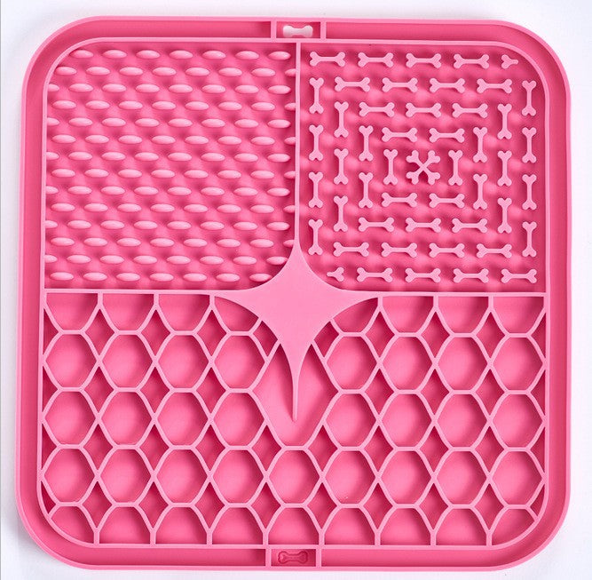 3 Large Zone Square Silicone Pet Lick Mat Non-Slip Suction Slow Feeding Pad for Puppies Dogs Cats