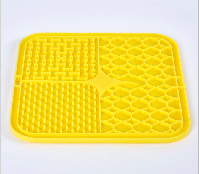 3 Large Zone Square Silicone Pet Lick Mat Non-Slip Suction Slow Feeding Pad for Puppies Dogs Cats