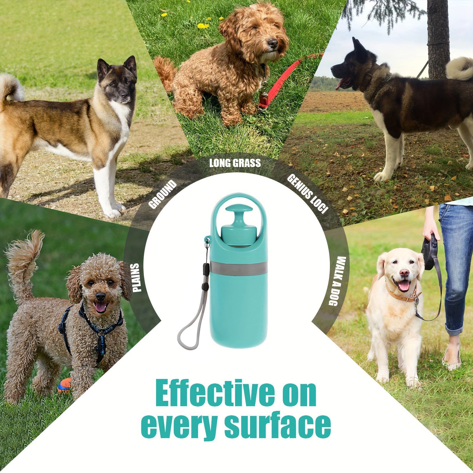 Foldable 6-Claw Pet Pooper Scooper, Cup-Shape Portable Waste Grabber with Built-in Waste Bag Dispenser, Zero-Contact Dog & Cat Poop Picker for Outdoor Walking