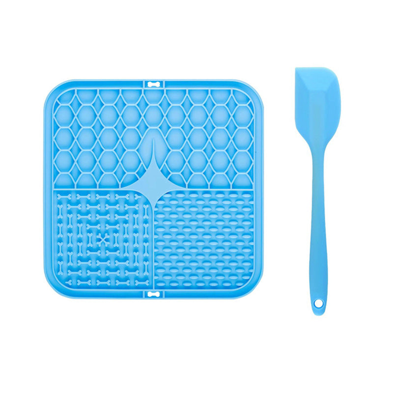 4 Grid Basic Square Silicone Pet Lick Mat Strong Suction Slow Feeder Pad for Dogs Cats