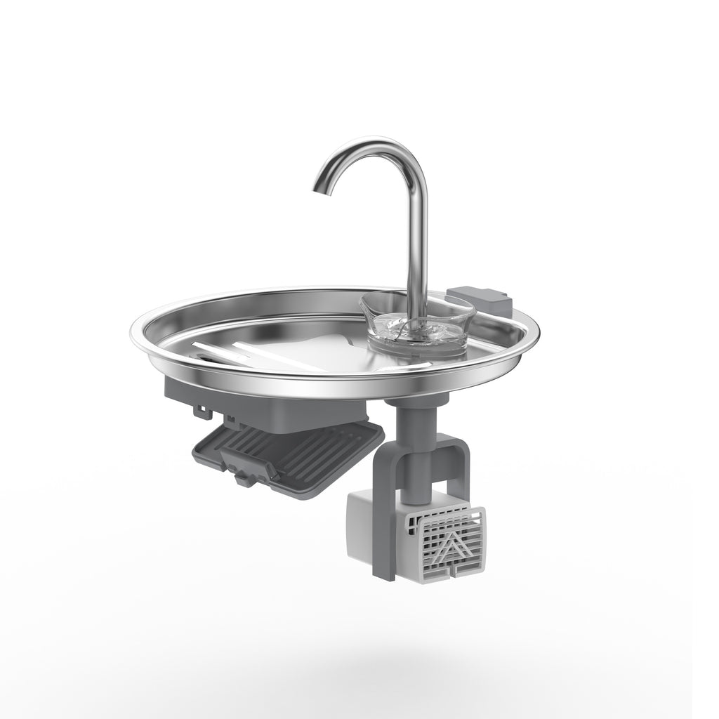 2L Pet Water Fountain, 304 Stainless Steel Automatic Water Dispenser for Cats & Dogs, Quiet Circulating Water Fountain with Bonus Filter Replacements 