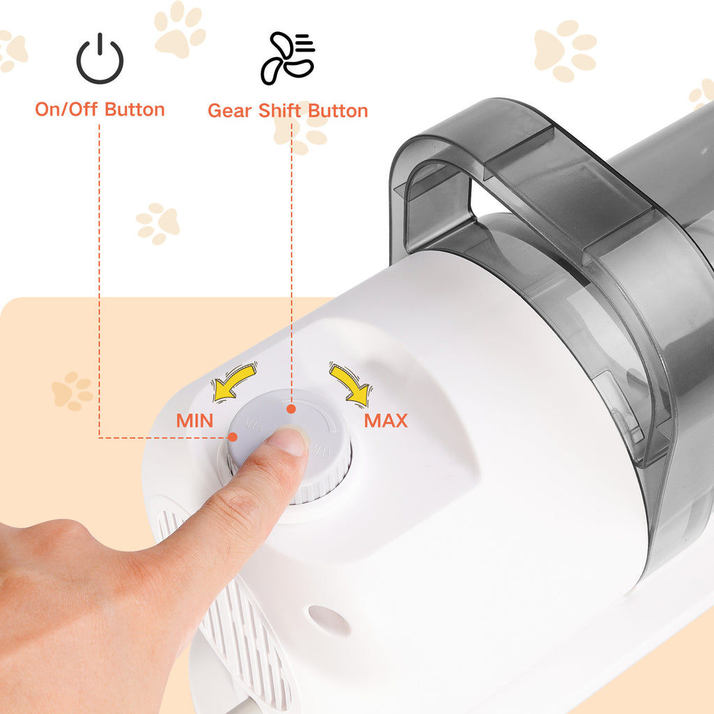 All‑in‑One Pet Grooming Vacuum Kit｜Low‑Noise Strong Hair‑Suction with 12 Attachments for Dogs & Cats