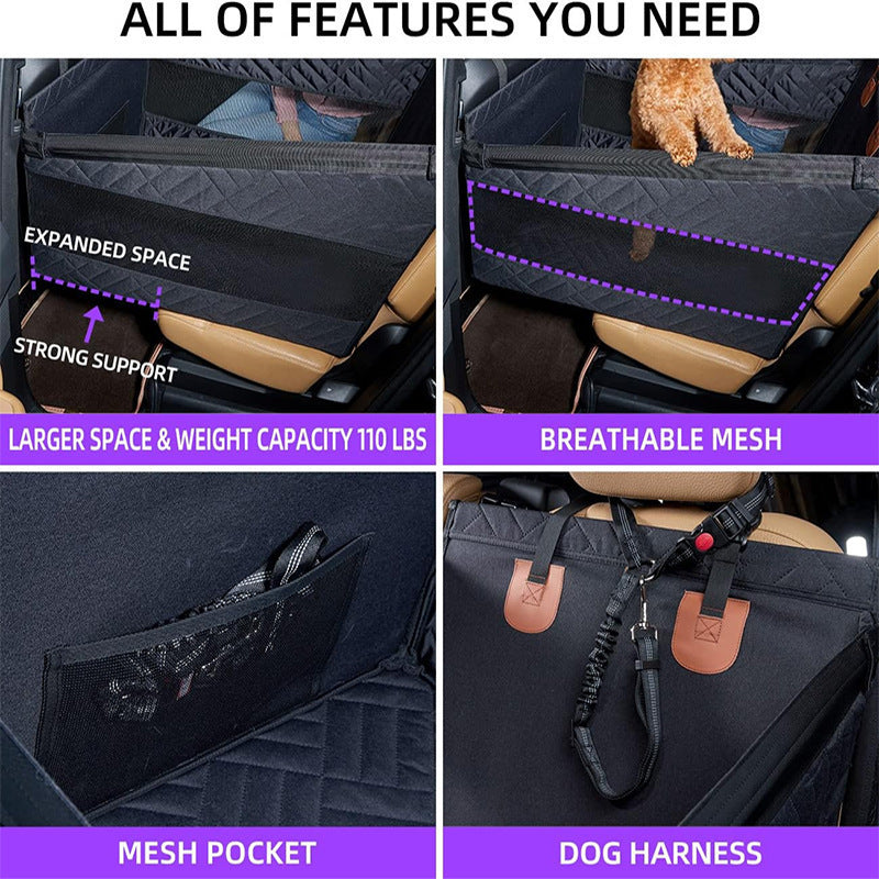 Dog Car Single Seat Booster Seat, Waterproof Pet Car Seat Cover for Dogs & Cats, Anti‑Scratch Non‑Slip for Car SUV Truck 