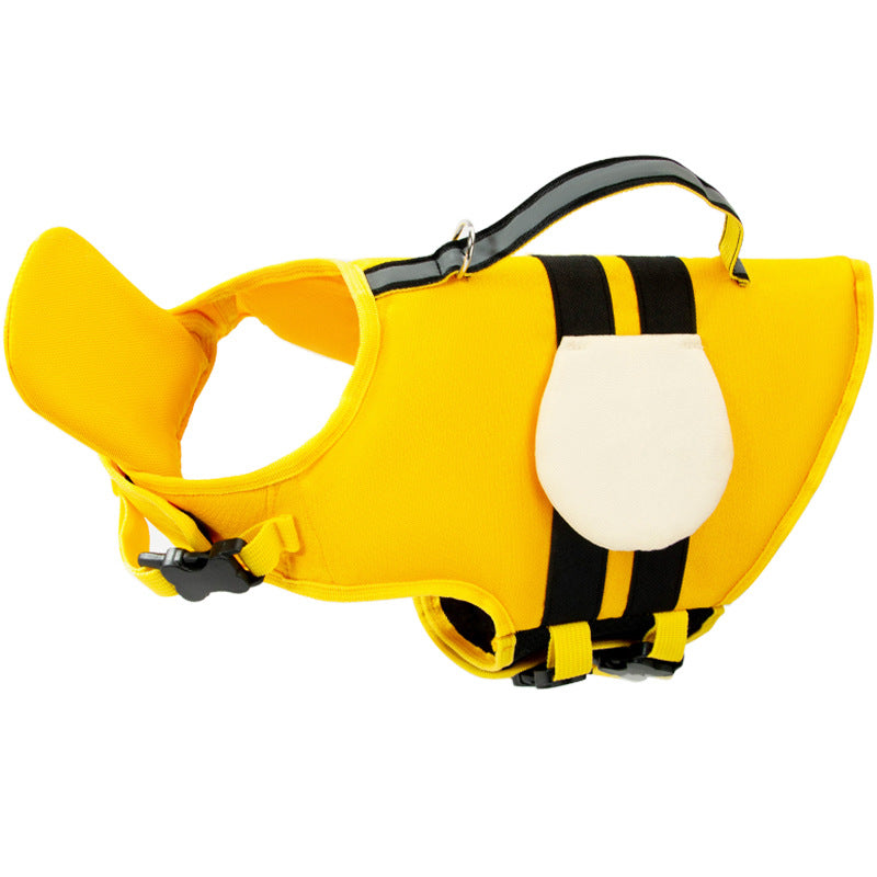 Cute Cartoon Dog Life Jacket | Bee, Duck & Crocodile Pet Swim Vest with Head Support, Reflective Rescue Handle & Leash D-Ring