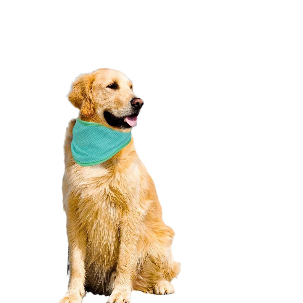 Adjustable Pet Cooling Neck Scarf, Reusable Evaporative Cool Wrap for Dogs & Cats, Velcro Fastener, Multi‑Purpose Neck or Head Wear, S/M/L Sizes