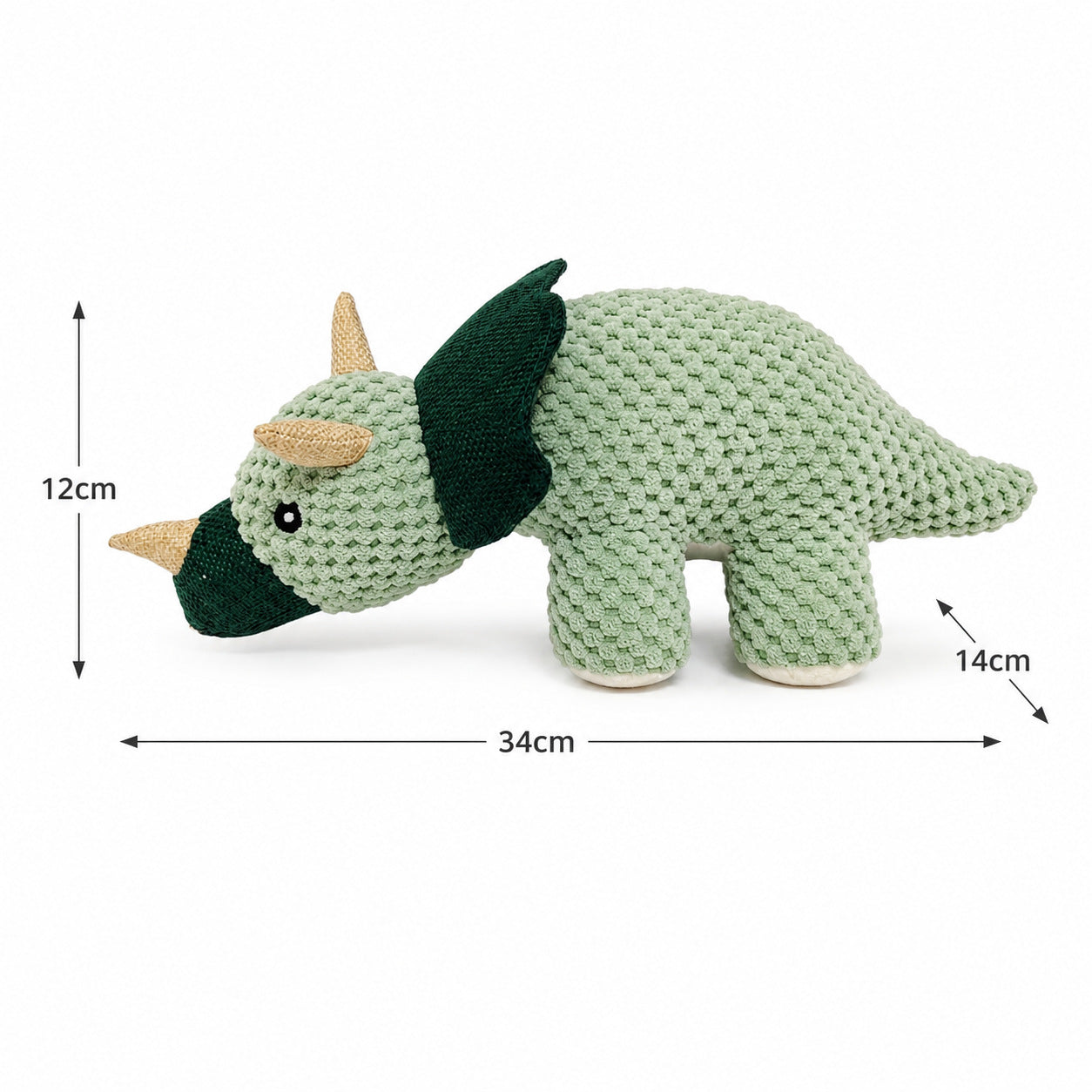 Green Dinosaur Plush Pet Toy, Soft Interactive Chew Toy for Dogs and Cats, Lightweight Cuddle & Fetch Play Toy
