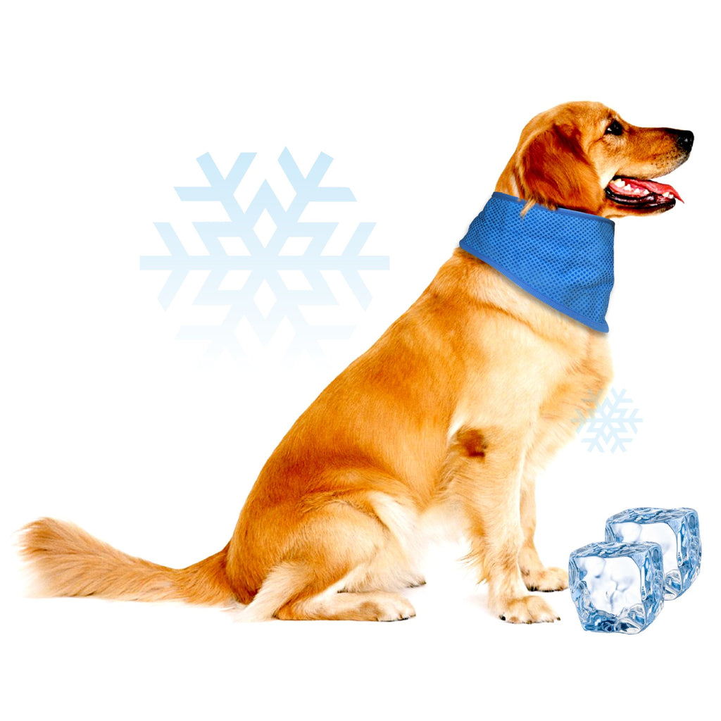 Adjustable Pet Cooling Neck Scarf, Reusable Evaporative Cool Wrap for Dogs & Cats, Velcro Fastener, Multi‑Purpose Neck or Head Wear, S/M/L Sizes
