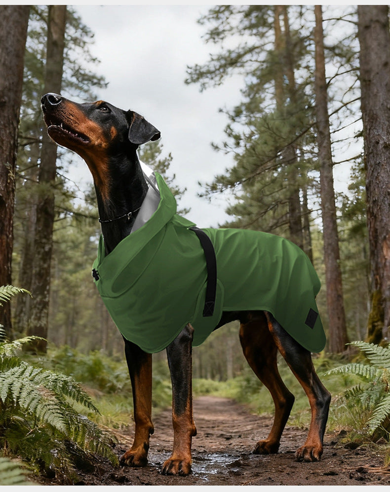 Waterproof Dog Raincoat with Leash Hole, Nano Waterproof Layer, Available in Yellow & Army Green, Sizes M-4XL