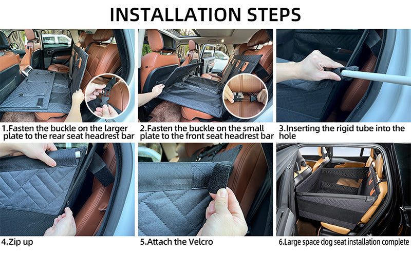 Dog Car Single Seat Booster Seat, Waterproof Pet Car Seat Cover for Dogs & Cats, Anti‑Scratch Non‑Slip for Car SUV Truck 