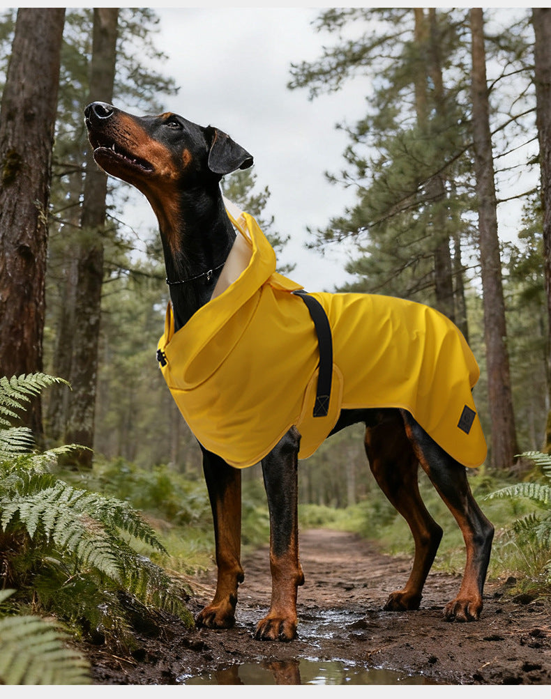 Waterproof Dog Raincoat with Leash Hole, Nano Waterproof Layer, Available in Yellow & Army Green, Sizes M-4XL